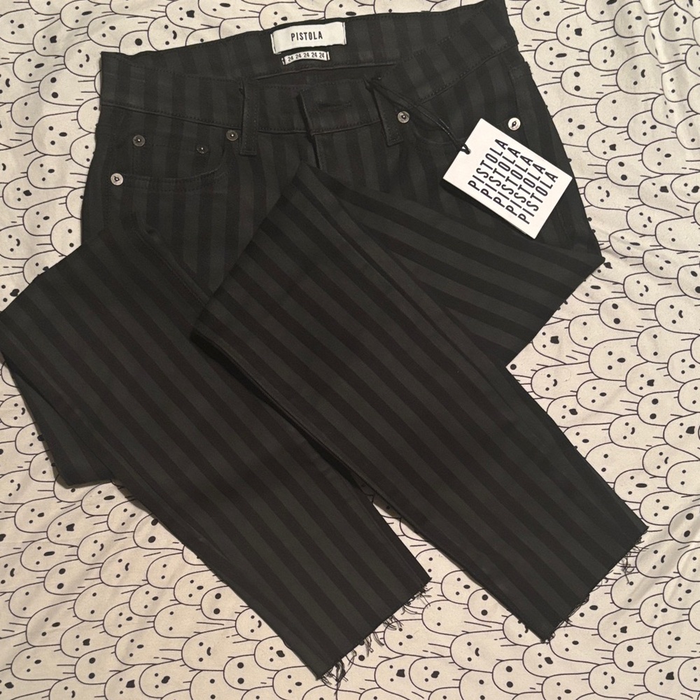 Pistola Charcoal Striped Denim